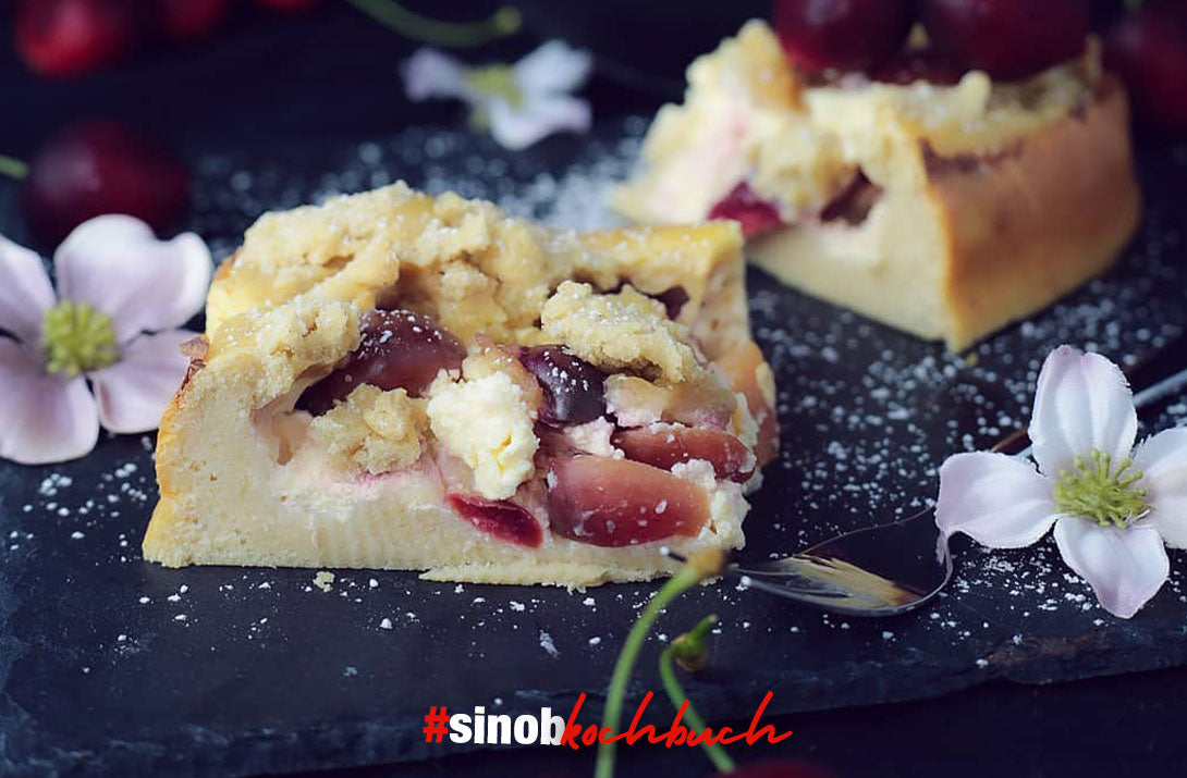 Kirsch-Streusel-Kuchen mit Quarkschicht