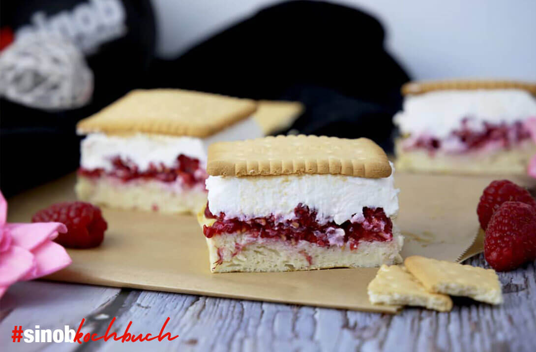 Himbeer-Butterkeks-Schnitten